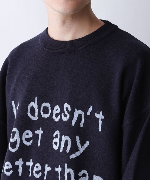 RAGEBLUE（レイジブルー）の「ジャガード/オーバーサイズモチーフニット（ニット/セーター・メンズ・ネイビー/グレー/ピンク/ホワイト・MEDIUM/LARGE）」の12枚目の写真