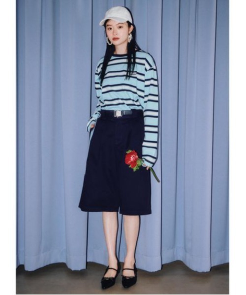 LILY BROWN（リリーブラウン）の「【Dickies×LILYBROWN】ベルテッドトチノハーフパンツ（その他パンツ・レディース・ピンク/ネイビー/ベージュ・1/0）」の7枚目の写真