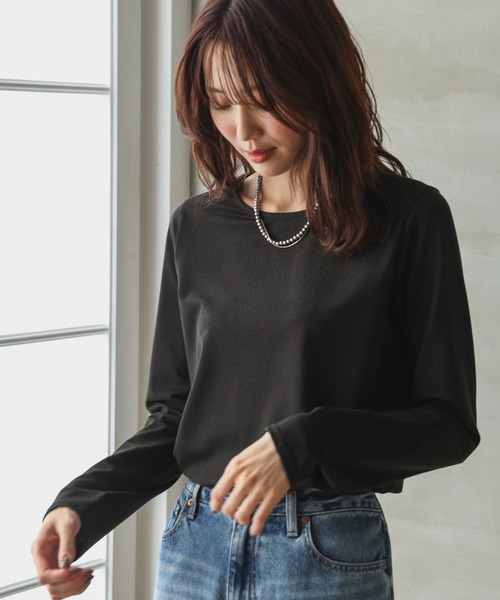 GLOBAL WORK（グローバルワーク）の「Beauteeラメプルオーバー長袖/252247（Tシャツ/カットソー・レディース・アイボリー/モカ/ブラック・MEDIUM/LARGE）」の14枚目の写真