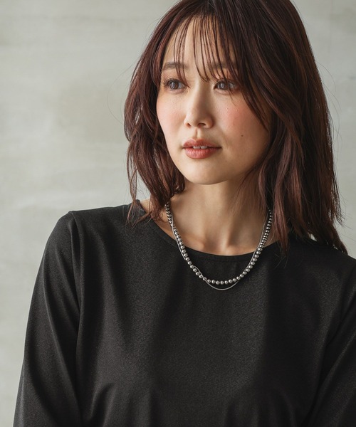 GLOBAL WORK（グローバルワーク）の「Beauteeラメプルオーバー長袖/252247（Tシャツ/カットソー・レディース・アイボリー/モカ/ブラック・MEDIUM/LARGE）」の12枚目の写真