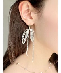 RESEXXY | クリアビーズリボンピアス(ピアス（両耳用）)