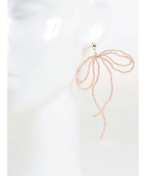 RESEXXY（リゼクシー）の「クリアビーズリボンピアス（ピアス（両耳用）・レディース・クリア/ピンク・FREE）」の9枚目の写真