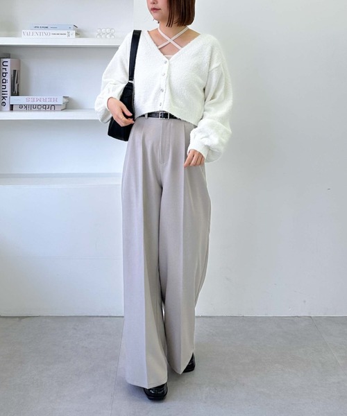 archives（アルシーヴ）の「【25ss/春も使える/今買ってすぐ着れる】カールシャギーニットアンサンブル（ニット/セーター・レディース・グレー/オフホワイト/グレイッシュベージュ・MEDIUM）」の21枚目の写真