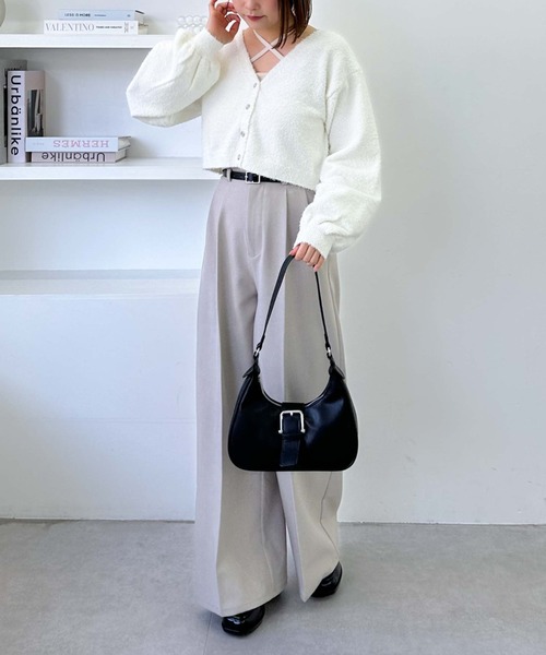 archives（アルシーヴ）の「【25ss/春も使える/今買ってすぐ着れる】カールシャギーニットアンサンブル（ニット/セーター・レディース・グレー/オフホワイト/グレイッシュベージュ・MEDIUM）」の22枚目の写真
