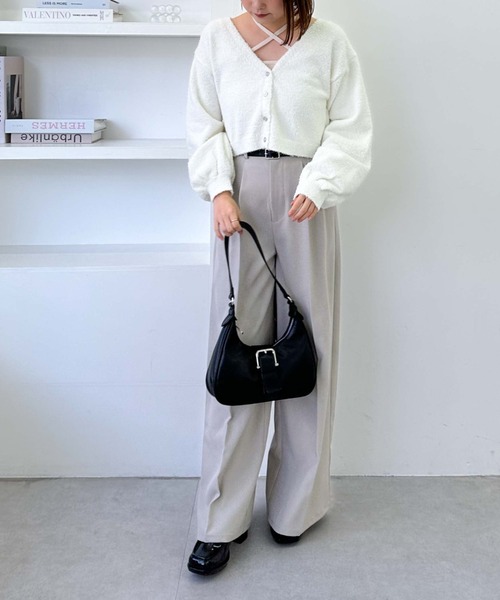 archives（アルシーヴ）の「【25ss/春も使える/今買ってすぐ着れる】カールシャギーニットアンサンブル（ニット/セーター・レディース・グレー/オフホワイト/グレイッシュベージュ・MEDIUM）」の20枚目の写真