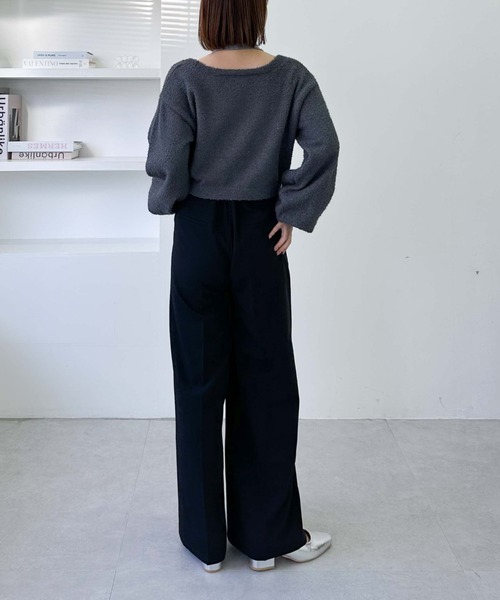 archives（アルシーヴ）の「【25ss/春も使える/今買ってすぐ着れる】カールシャギーニットアンサンブル（ニット/セーター・レディース・グレー/オフホワイト/グレイッシュベージュ・MEDIUM）」の11枚目の写真