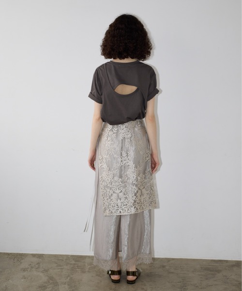 AIC.（エーアイシー）の「【再入荷】バックレイヤードフィットTシャツ（Tシャツ/カットソー・レディース・オフホワイト/チャコールグレー/ブラック・FREE）」の13枚目の写真