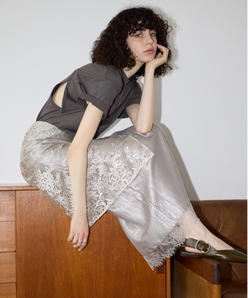 AIC.（エーアイシー）の「【再入荷】バックレイヤードフィットTシャツ（Tシャツ/カットソー・レディース・オフホワイト/チャコールグレー/ブラック・FREE）」の9枚目の写真