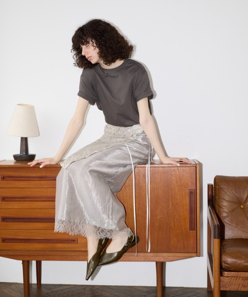 AIC.（エーアイシー）の「【再入荷】バックレイヤードフィットTシャツ（Tシャツ/カットソー・レディース・オフホワイト/チャコールグレー/ブラック・FREE）」の8枚目の写真