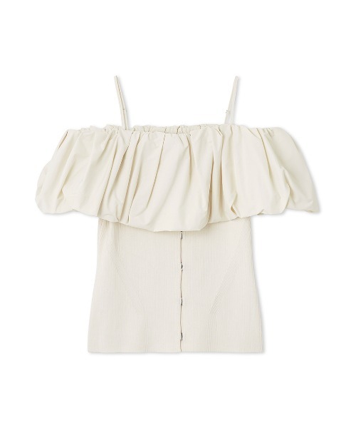 FRAY I.D（フレイアイディー）の「パフカラーコンビオフショルニットプルオーバー（その他トップス・レディース・ブラック/アイボリー/ブルー・FREE）」の16枚目の写真