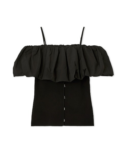 FRAY I.D（フレイアイディー）の「パフカラーコンビオフショルニットプルオーバー（その他トップス・レディース・ブラック/アイボリー/ブルー・FREE）」の17枚目の写真