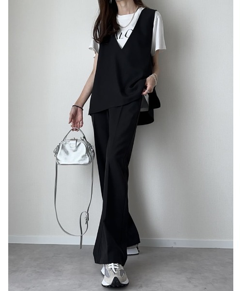 mau×Re:EDIT][mauコラボ]ストレッチミックスツイルVネックベスト