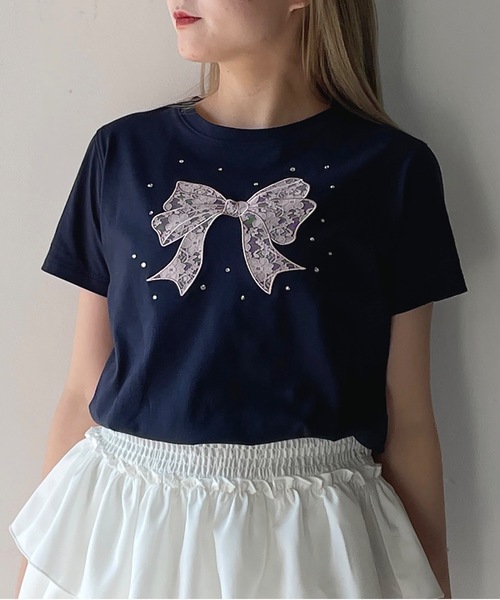 レースリボンTシャツ（Tシャツ/カットソー）｜one way
