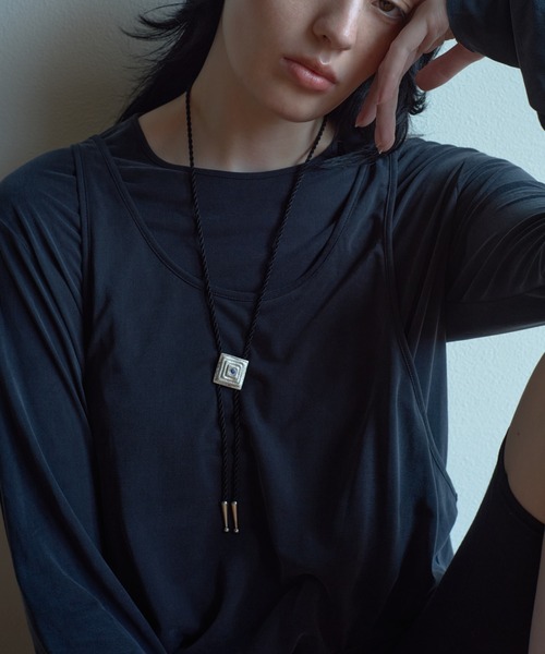IRIS47(イリスフォーセブン)の「【IRIS 47】velvety tank tops/ベルベティ タンク トップス(Tシャツ/カットソー・レディース・ブラック/ナチュラル・FREE)」の14枚目の写真