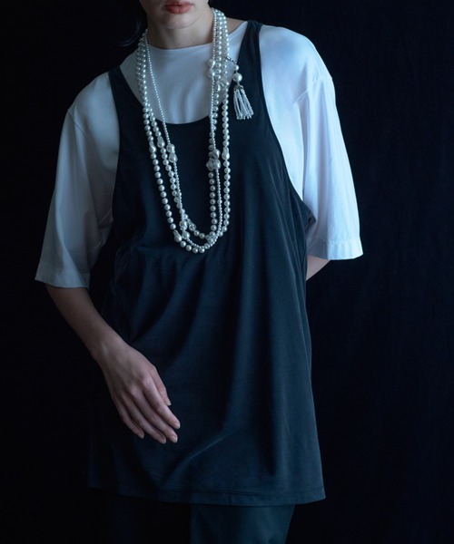IRIS47(イリスフォーセブン)の「【IRIS 47】velvety tank tops/ベルベティ タンク トップス(Tシャツ/カットソー・レディース・ブラック/ナチュラル・FREE)」の15枚目の写真