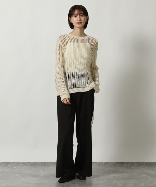 LAKOLE（ラコレ）の「メッシュニットプルオーバー / 318995（ニット/セーター・レディース・グレー/アイボリー/ミント/イエロー・FREE）」の5枚目の写真