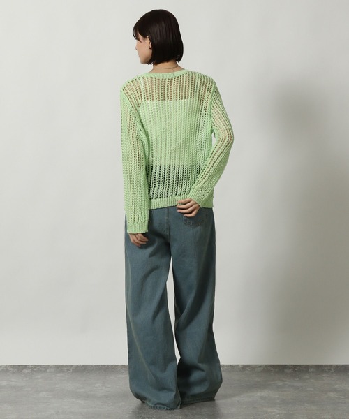 LAKOLE（ラコレ）の「メッシュニットプルオーバー / 318995（ニット/セーター・レディース・グレー/アイボリー/ミント/イエロー・FREE）」の11枚目の写真