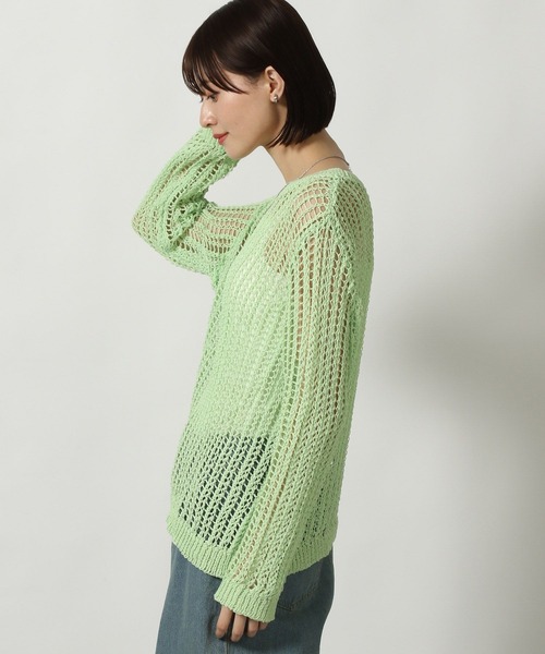 LAKOLE（ラコレ）の「メッシュニットプルオーバー / 318995（ニット/セーター・レディース・グレー/アイボリー/ミント/イエロー・FREE）」の13枚目の写真