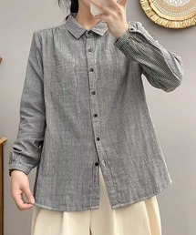 aimoha | ストライプコットンオーバーシャツ(シャツ/ブラウス)