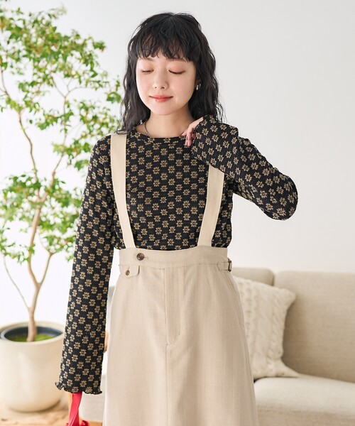 セール】フラワーストレッチレース ロンT（Tシャツ/カットソー