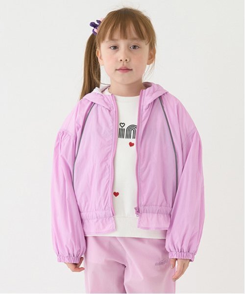 minimal（ミニマル）の「【撥水】ペプラムマンパ（ブルゾン・キッズ・ピンク/ミント/カラフル/ホワイト・90cm/110cm/100cm/120cm/130cm/140cm）」の3枚目の写真