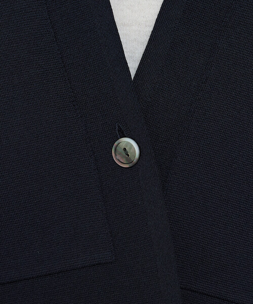 Gabardine K.T（ギャバジンケーティー）の「ブライトストレッチヤーン ミラノリブシャツジャケット（その他アウター・レディース・ネイビー/グレー・9号）」の19枚目の写真