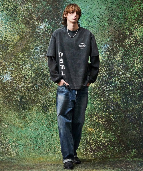 MSML(エムエスエムエル)の「MESH LONG SLEEVE CUTSEW(Tシャツ/カットソー・メンズ・ブラック/ライトブルー・L/M/S/XL)」の17枚目の写真