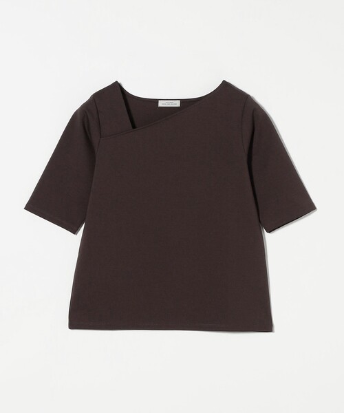 green label relaxing（グリーンレーベルリラクシング）の「アシンメトリーネック ポンチ 5分袖 プルオーバー カットソー（Tシャツ/カットソー・レディース・ブラック/オフホワイト/ダークブラウン/その他1・FREE）」の21枚目の写真