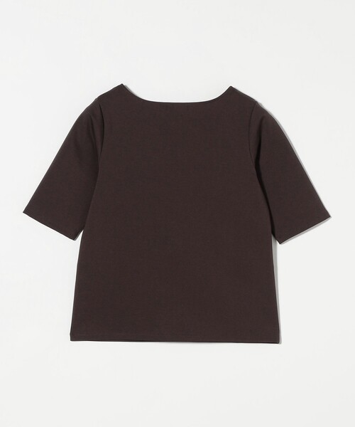 green label relaxing（グリーンレーベルリラクシング）の「アシンメトリーネック ポンチ 5分袖 プルオーバー カットソー（Tシャツ/カットソー・レディース・ブラック/オフホワイト/ダークブラウン/その他1・FREE）」の22枚目の写真