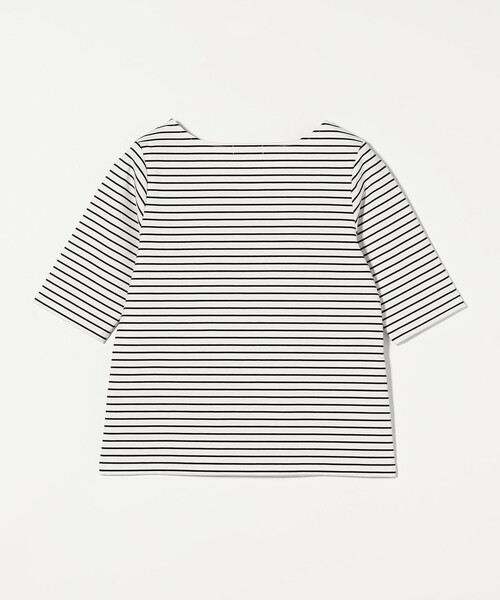 green label relaxing（グリーンレーベルリラクシング）の「アシンメトリーネック ポンチ 5分袖 プルオーバー カットソー（Tシャツ/カットソー・レディース・ブラック/オフホワイト/ダークブラウン/その他1・FREE）」の15枚目の写真