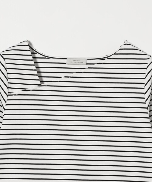 green label relaxing（グリーンレーベルリラクシング）の「アシンメトリーネック ポンチ 5分袖 プルオーバー カットソー（Tシャツ/カットソー・レディース・ブラック/オフホワイト/ダークブラウン/その他1・FREE）」の16枚目の写真