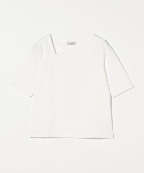 green label relaxing（グリーンレーベルリラクシング）の「アシンメトリーネック ポンチ 5分袖 プルオーバー カットソー（Tシャツ/カットソー・レディース・ブラック/オフホワイト/ダークブラウン/その他1・FREE）」の18枚目の写真