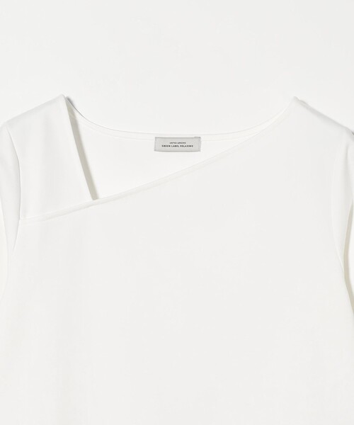 green label relaxing（グリーンレーベルリラクシング）の「アシンメトリーネック ポンチ 5分袖 プルオーバー カットソー（Tシャツ/カットソー・レディース・ブラック/オフホワイト/ダークブラウン/その他1・FREE）」の8枚目の写真