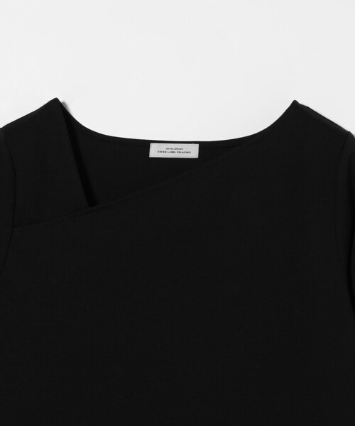 green label relaxing（グリーンレーベルリラクシング）の「アシンメトリーネック ポンチ 5分袖 プルオーバー カットソー（Tシャツ/カットソー・レディース・ブラック/オフホワイト/ダークブラウン/その他1・FREE）」の12枚目の写真