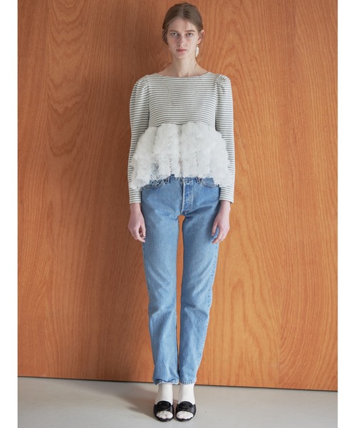 etre loin（エトルワン）の「Hem volume rose tulle cut top（Tシャツ/カットソー・レディース・グレー/ミント/ブラック・M）」の15枚目の写真