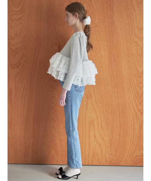 etre loin（エトルワン）の「Hem volume rose tulle cut top（Tシャツ/カットソー・レディース・グレー/ミント/ブラック・M）」の16枚目の写真