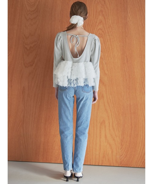 etre loin（エトルワン）の「Hem volume rose tulle cut top（Tシャツ/カットソー・レディース・グレー/ミント/ブラック・M）」の17枚目の写真