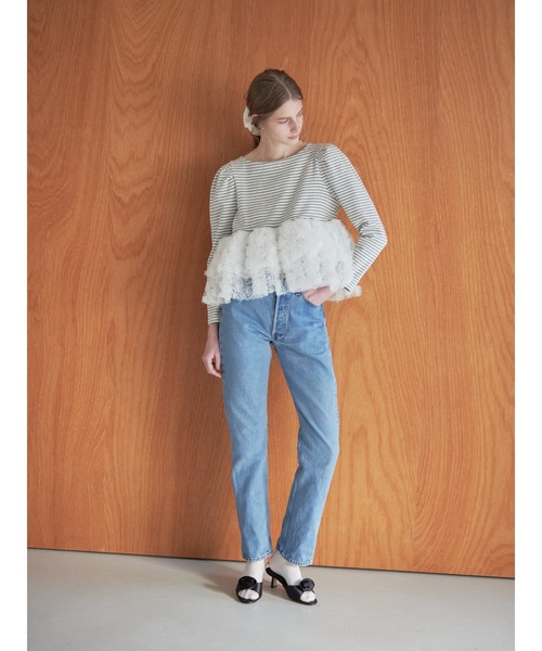 etre loin（エトルワン）の「Hem volume rose tulle cut top（Tシャツ/カットソー・レディース・グレー/ミント/ブラック・M）」の11枚目の写真