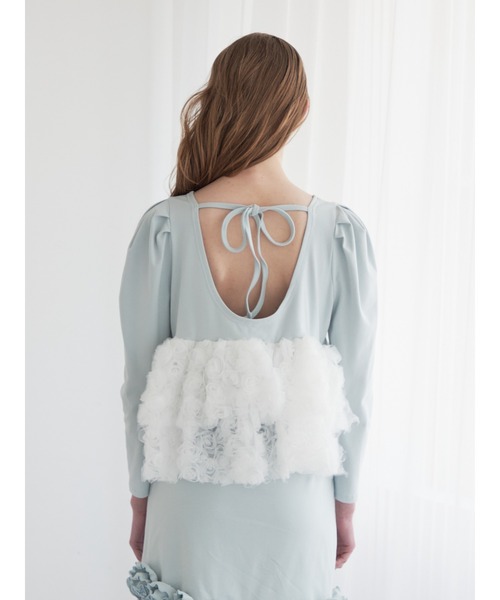 etre loin（エトルワン）の「Hem volume rose tulle cut top（Tシャツ/カットソー・レディース・グレー/ミント/ブラック・M）」の20枚目の写真