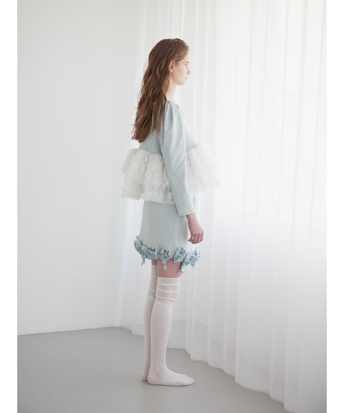 etre loin（エトルワン）の「Hem volume rose tulle cut top（Tシャツ/カットソー・レディース・グレー/ミント/ブラック・M）」の21枚目の写真