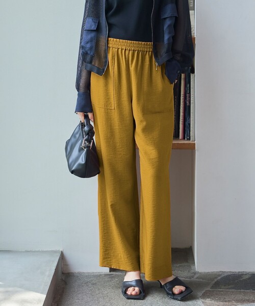 iCB サイズ2【洗える】ワッシャーツイル ワイドストレートパンツ 洗える】ワッシャーツイル ワイドストレートパンツ （その他パンツ