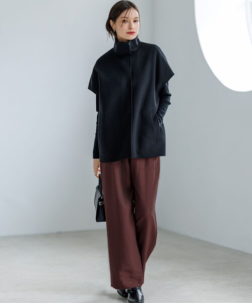 iCB サイズ2【洗える】ワッシャーツイル ワイドストレートパンツ 洗える】ワッシャーツイル ワイドストレートパンツ / ICB