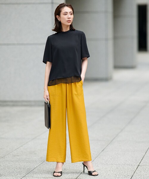 ICB（アイシービー）の「ワッシャーツイル ワイドストレートパンツ（その他パンツ・レディース・ライトオレンジ系/ベージュ系/グリーン系/ブラック系/マスタード/ブラウン系・00/0/2/4/6）」の19枚目の写真