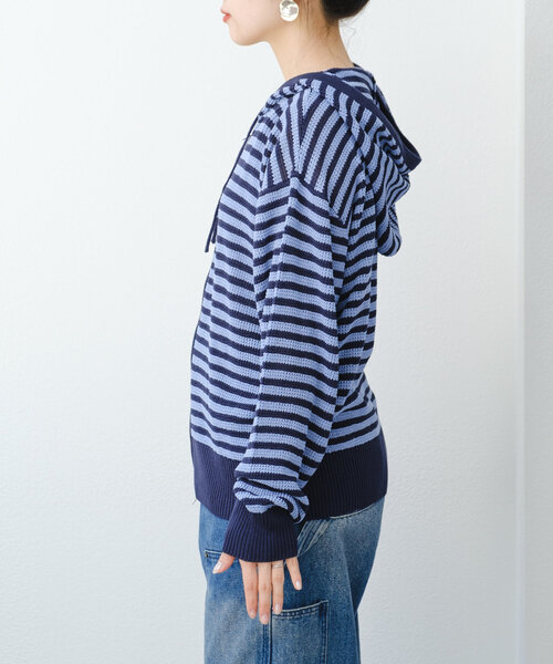 CIAOPANIC TYPY(チャオパニックティピー)の「【UNISEX】麻タッチボーダーメッシュパーカー(パーカー・メンズ・ネイビー/ベージュ/ブルー・LARGE/MEDIUM)」の17枚目の写真