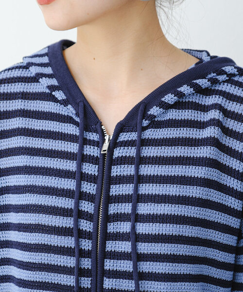 CIAOPANIC TYPY(チャオパニックティピー)の「【UNISEX】麻タッチボーダーメッシュパーカー(パーカー・メンズ・ネイビー/ベージュ/ブルー・LARGE/MEDIUM)」の20枚目の写真