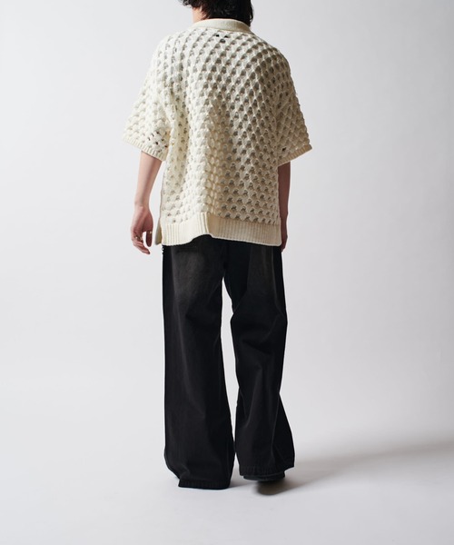 Lui's（ルイス）の「透かし編みニットポロ（ニット/セーター・メンズ・パープル/ホワイト/ブラック・FREE）」の10枚目の写真