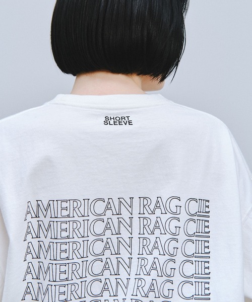 AMERICAN RAG CIE（アメリカンラグシー）の「【AMERICAN RAG CIE】リピートロゴTシャツ（ユニセックス）（Tシャツ/カットソー・レディース・ホワイト/ブラック・MEDIUM/LARGE）」の4枚目の写真