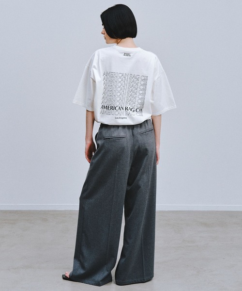 AMERICAN RAG CIE（アメリカンラグシー）の「【AMERICAN RAG CIE】リピートロゴTシャツ（ユニセックス）（Tシャツ/カットソー・レディース・ホワイト/ブラック・MEDIUM/LARGE）」の6枚目の写真