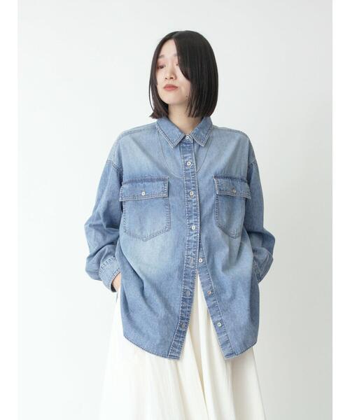 sm2rhythm（サマンサモスモスリズム）の「デニムオーバーサイズシャツ（シャツ/ブラウス・レディース・グレー/ブルー・F）」の19枚目の写真