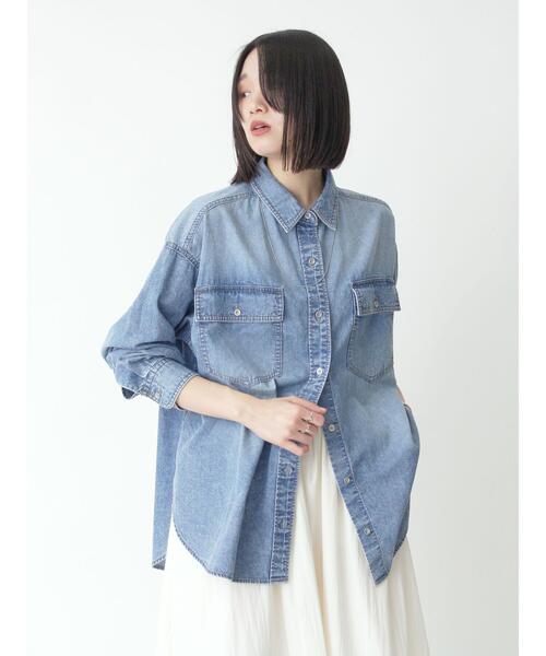 sm2rhythm（サマンサモスモスリズム）の「デニムオーバーサイズシャツ（シャツ/ブラウス・レディース・グレー/ブルー・F）」の21枚目の写真